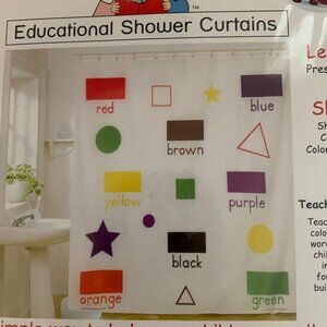 Educational Shower Curtain - NWT